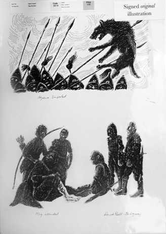 'Hyena impaled'
From 'The Dog Army'.
$NZ100 (approx $US66, £51, €56) 'Hyena impaled'
From 'The Dog Army'.
$NZ100 (approx $US66, £51, €56)